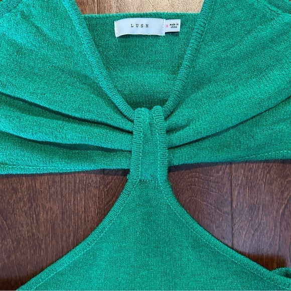 LUSH Babe Attire Green Sleeveless Cutout Knit Midi Dress in Kelly Green, SizeM - Picture 9 of 16
